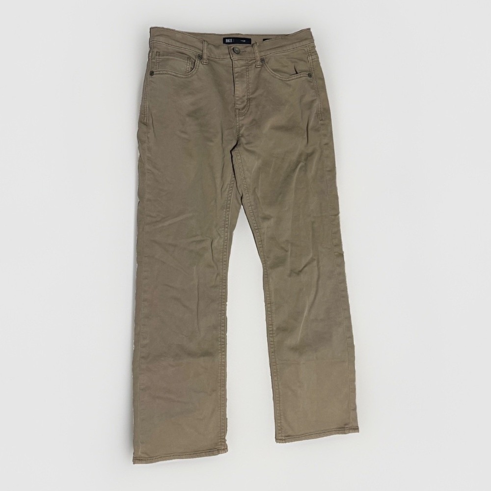 BKE Tyler Straight Jeans Mens 32x32 Khaki Stretch Denim